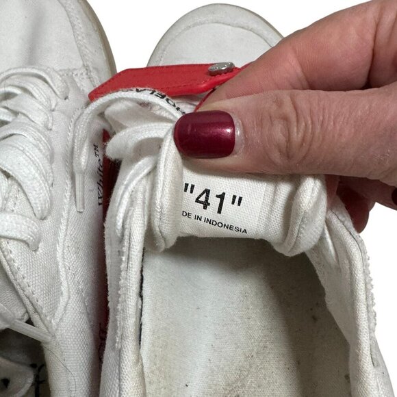 Off-White Vulcanized Vulc Low Sneakers Size 41 Women's 10 Men's 8-8.5 w Dustbag - Picture 6 of 12